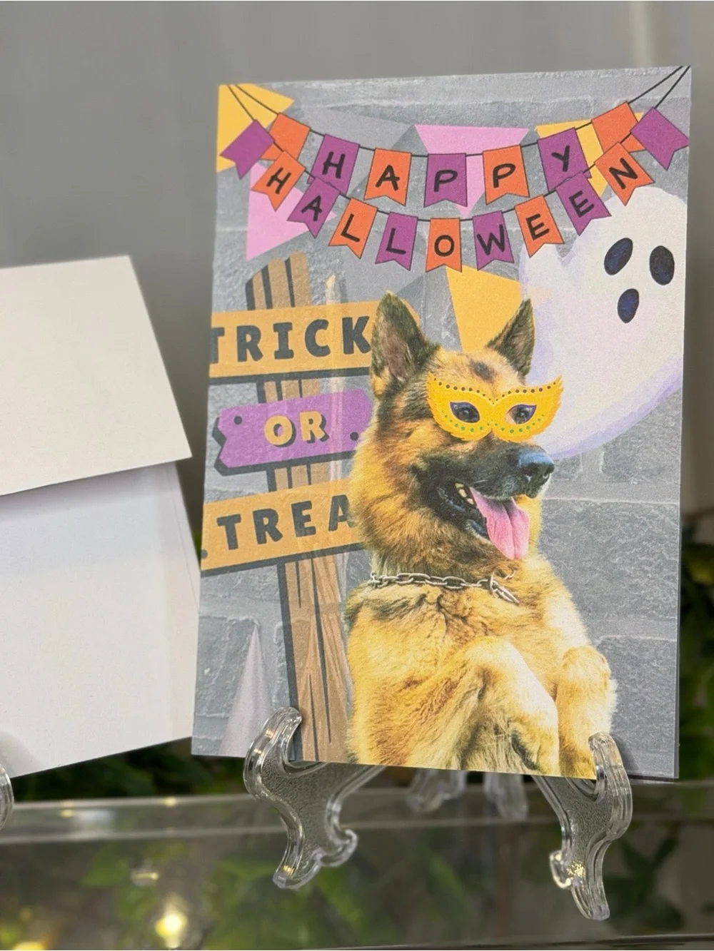 German Shepherd Halloween Greeting Cards Trick or Treat Blank Inside Set of 10